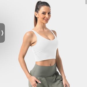 In My Feels Cloudful Fabric Padded V Neck Cropped Yoga Tank Top NWT